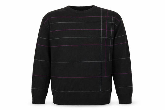 Richmond & Watts Mens Black Striped  Pullover Jumper Size M