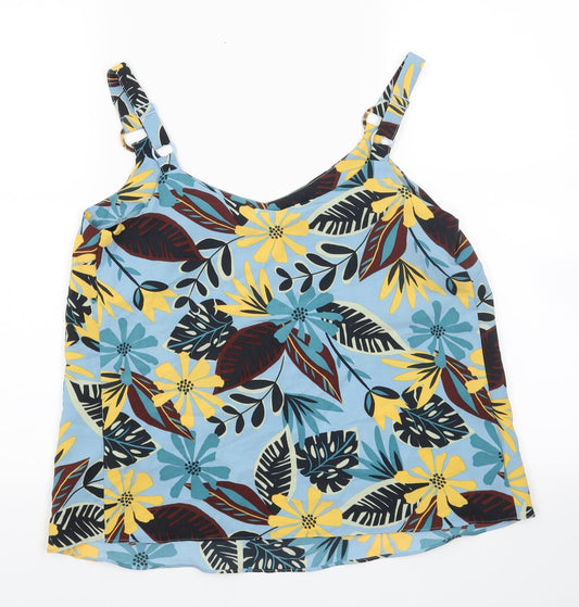 George Womens Blue Floral  Camisole Tank Size 8