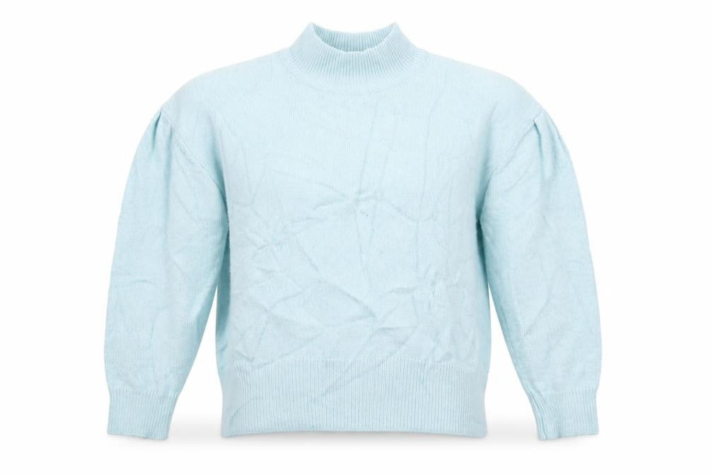 Front view of Marks & Spencer women’s blue jumper, size S