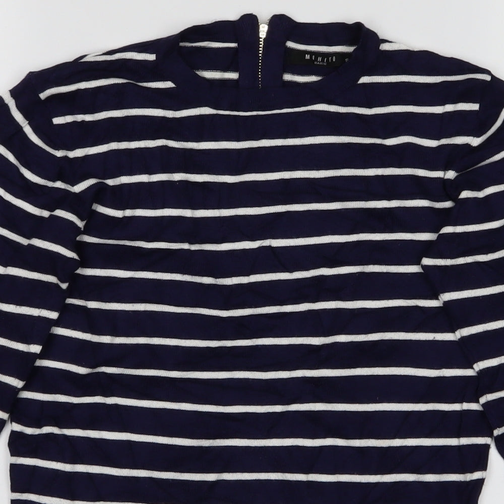 Mohito Womens Blue Striped  Pullover Jumper Size S