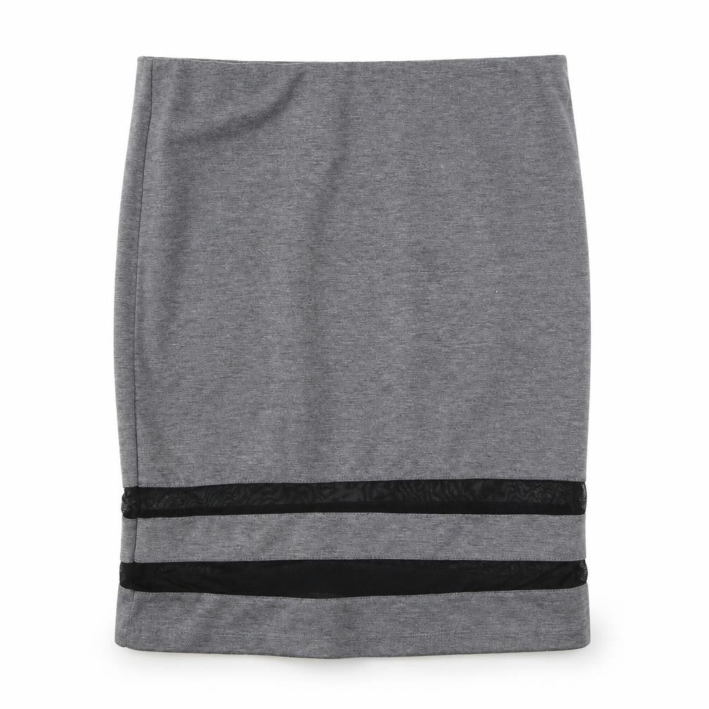 Front view of Divided by H&M women’s grey a-line skirt, size L