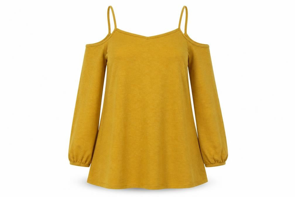 Front view of River Island women’s yellow knit jumper, size UK 10