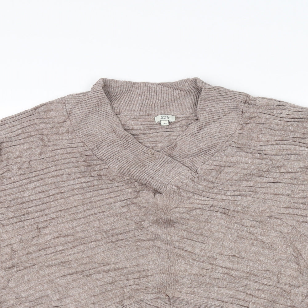 River Island Womens Brown  Knit Pullover Jumper Size XS