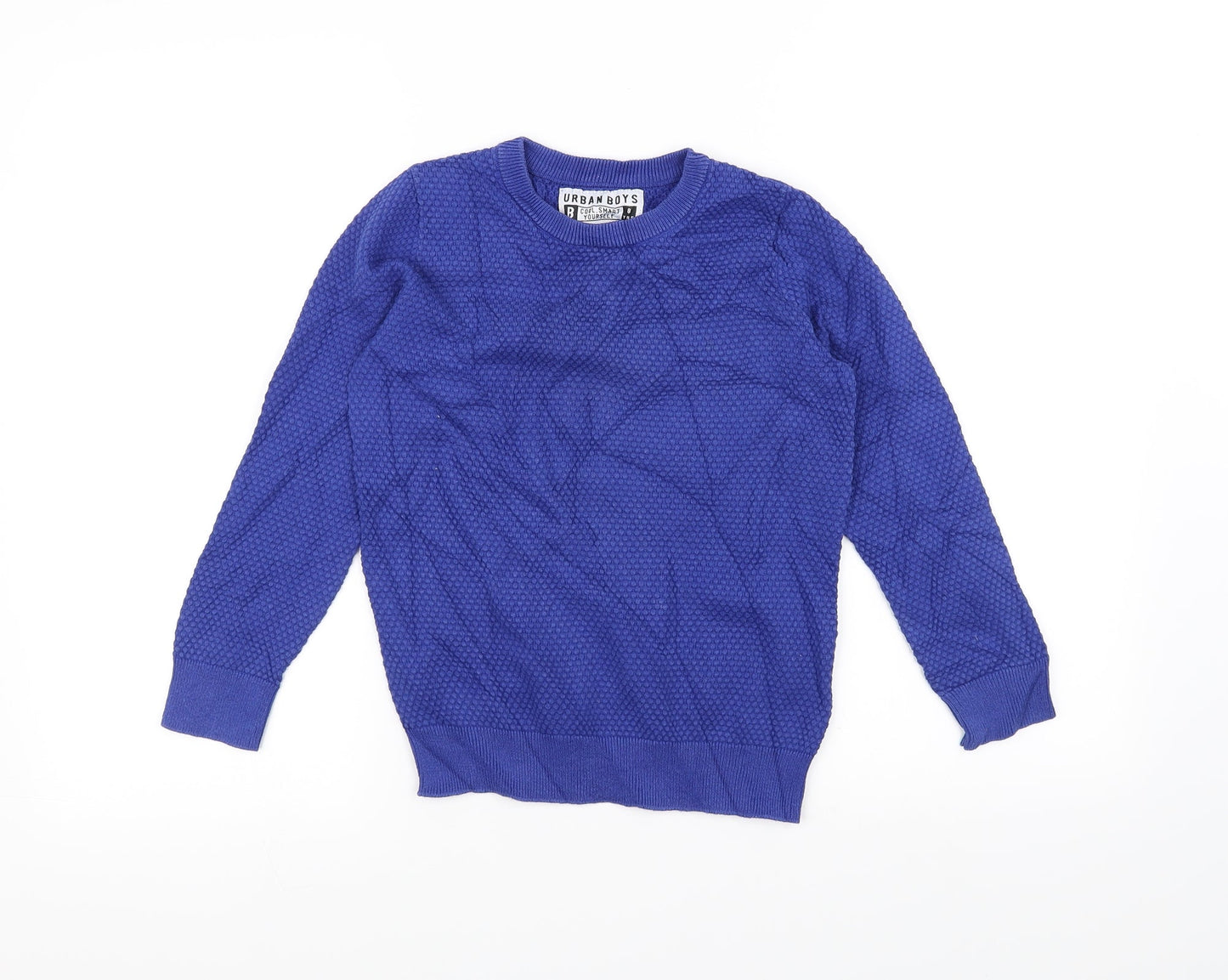 Urban boys Boys Blue  Knit Pullover Jumper Size 8 Years