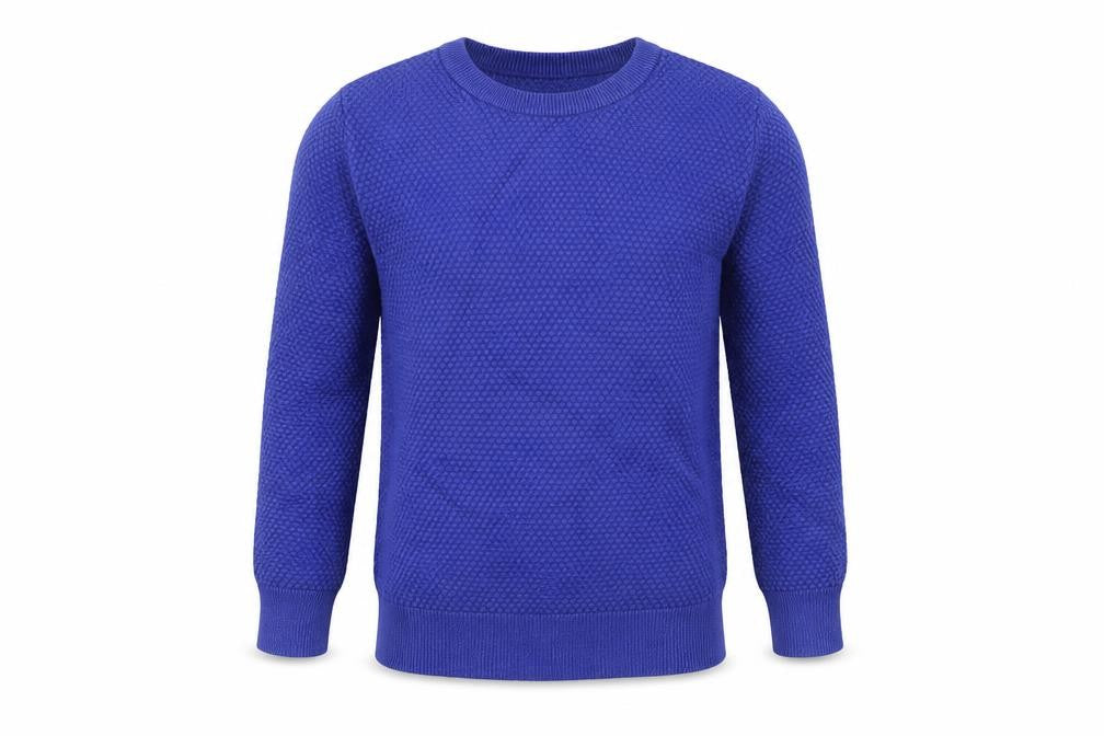 Front view of Urban boys’ boys blue knit jumper, size 8, years