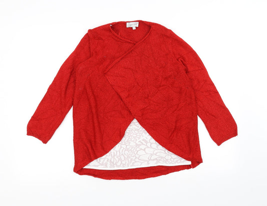 Per Una Womens Red  Knit Pullover Jumper Size 8