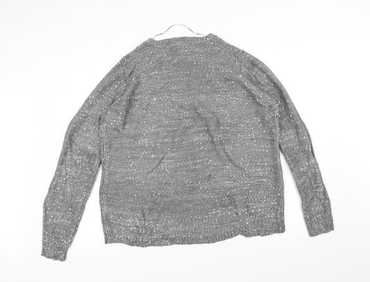 JUNAROSE Womens Grey  Knit Pullover Jumper Size L