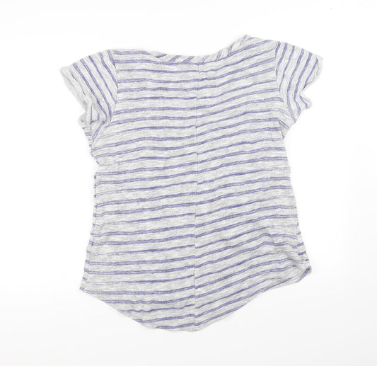 Blooming Marvellous Womens Grey Striped  Basic T-Shirt Size 10