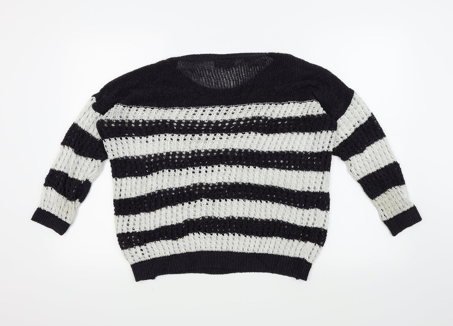 Wallis Womens Blue Striped  Pullover Jumper Size M