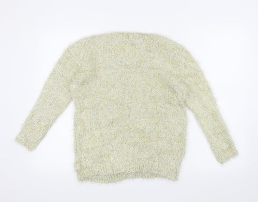 Simon Jefferey Womens Gold   Pullover Jumper Size M  - Front Pockets