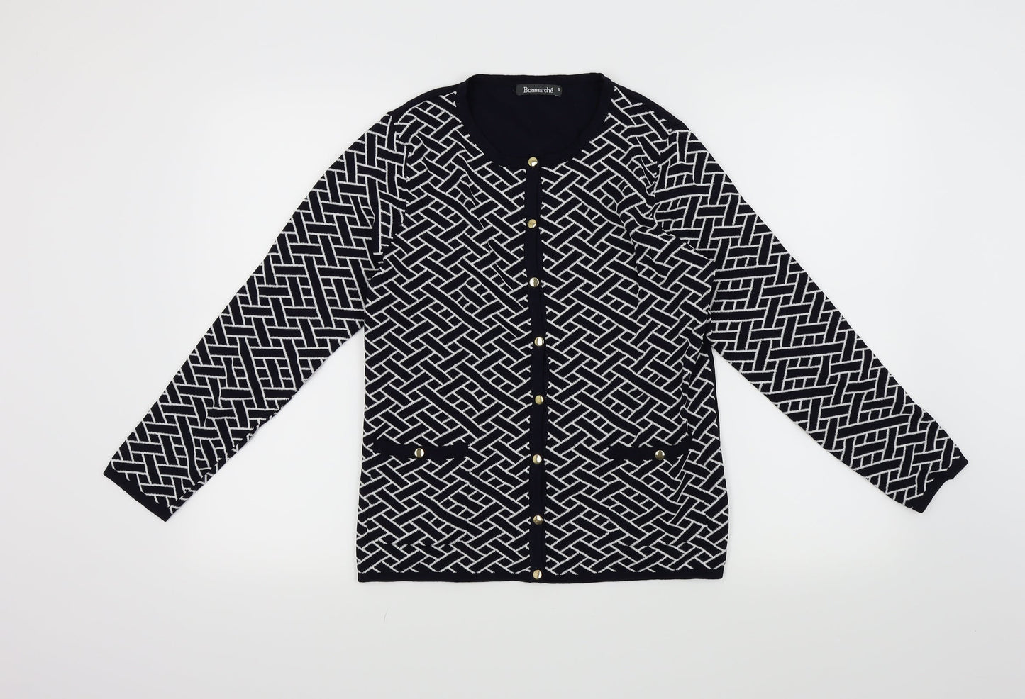 Bon Marché Womens Blue   Cardigan Jumper Size S  - Front Pockets