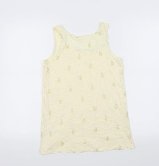 H&M Girls Yellow   Basic Tank Size 14 Years  - Pineapple print