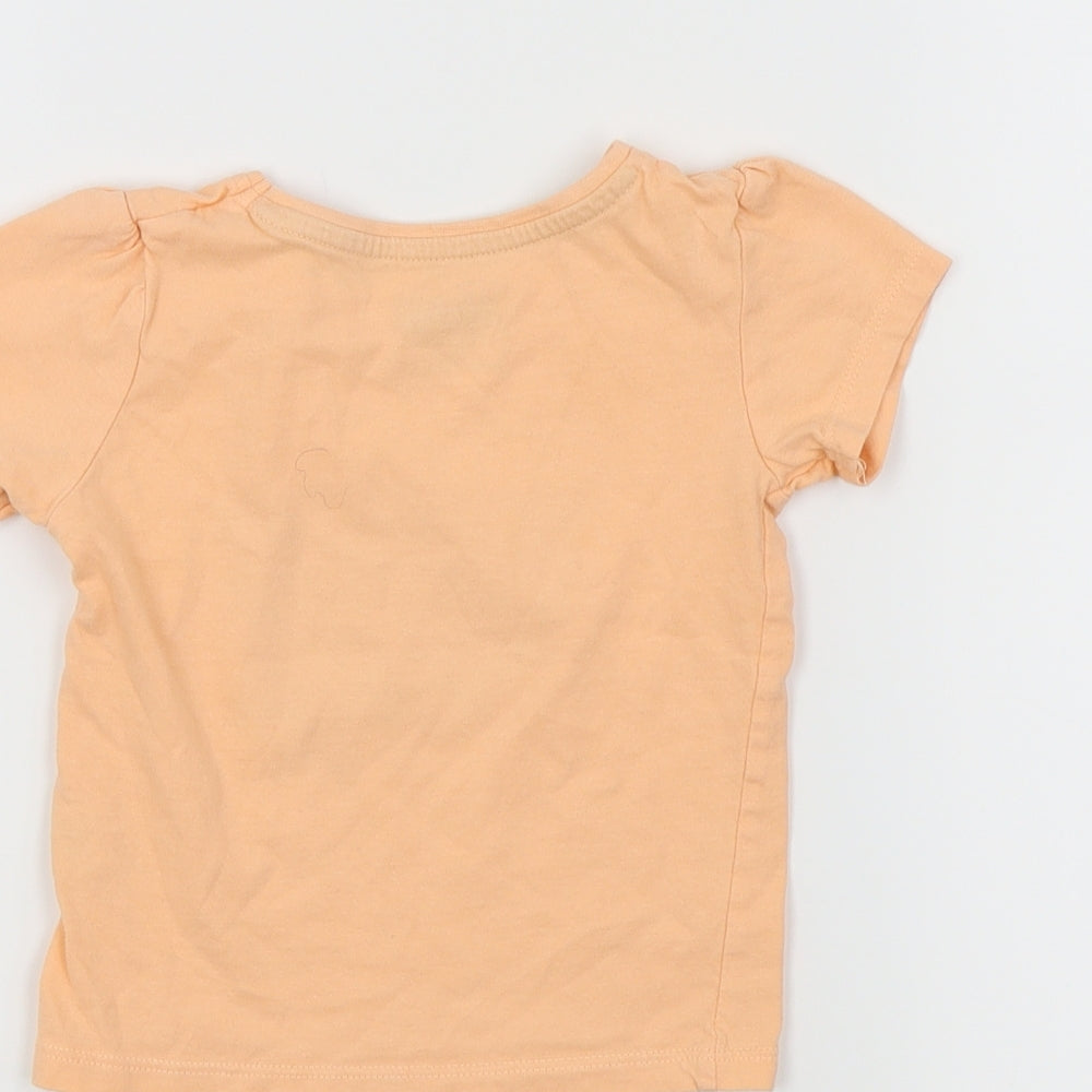 Primark Girls Orange   Basic T-Shirt Size 12-18 Months  - Melons