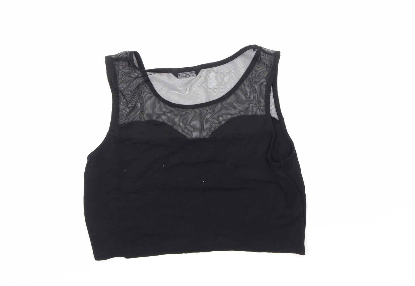 Select Womens Black   Cropped Blouse Size 16