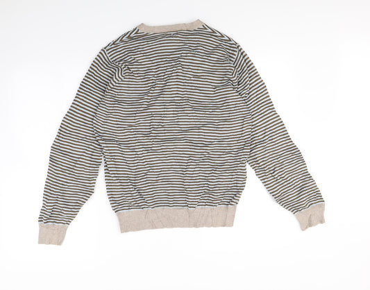 NEXT Womens Brown Striped  Pullover Sweatshirt Size S