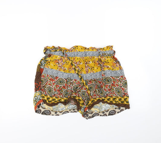 Redherring Womens Multicoloured Striped  Cut-Off Shorts Size 12