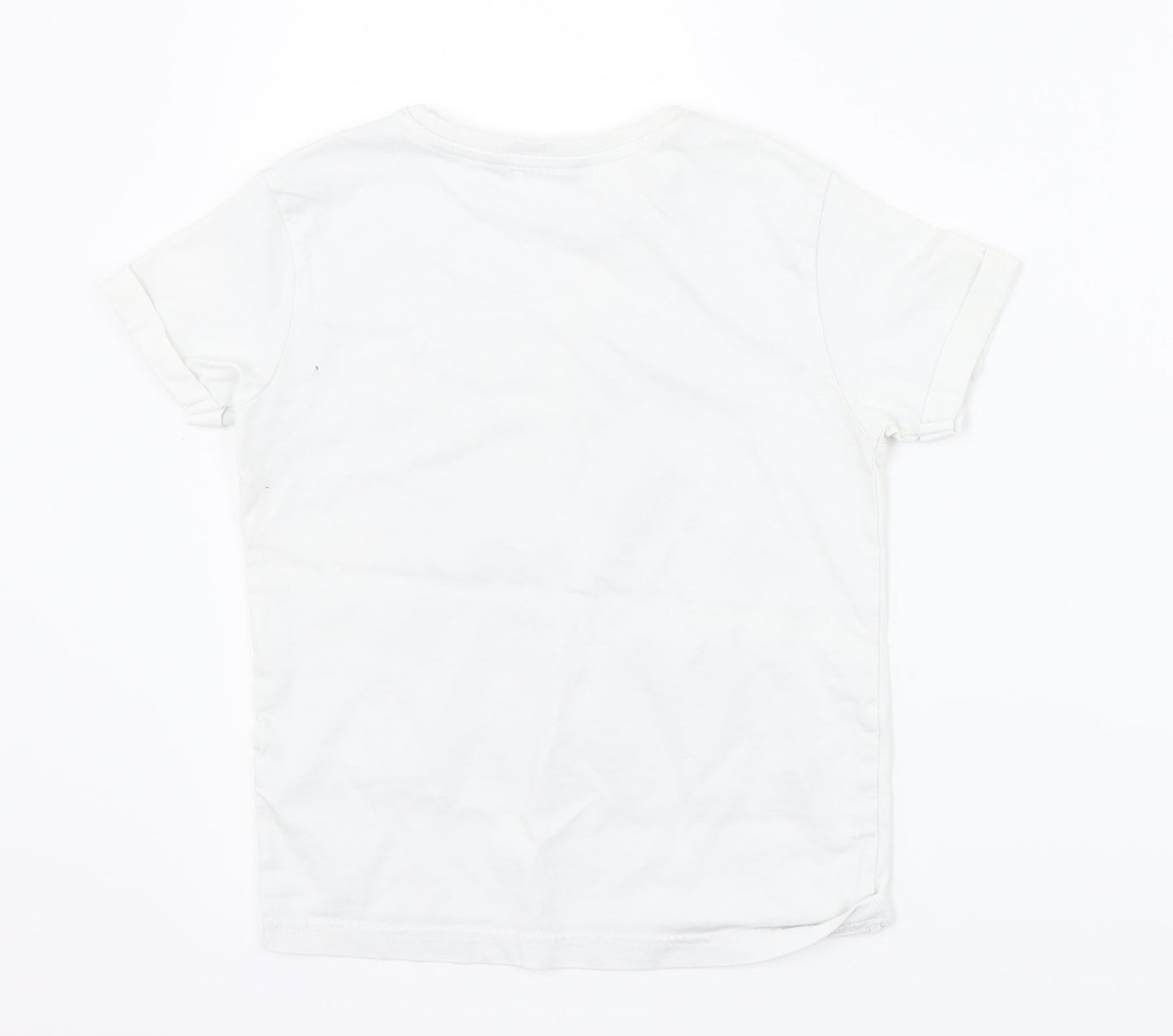 George Boys White   Basic T-Shirt Size 6-7 Years  - animals