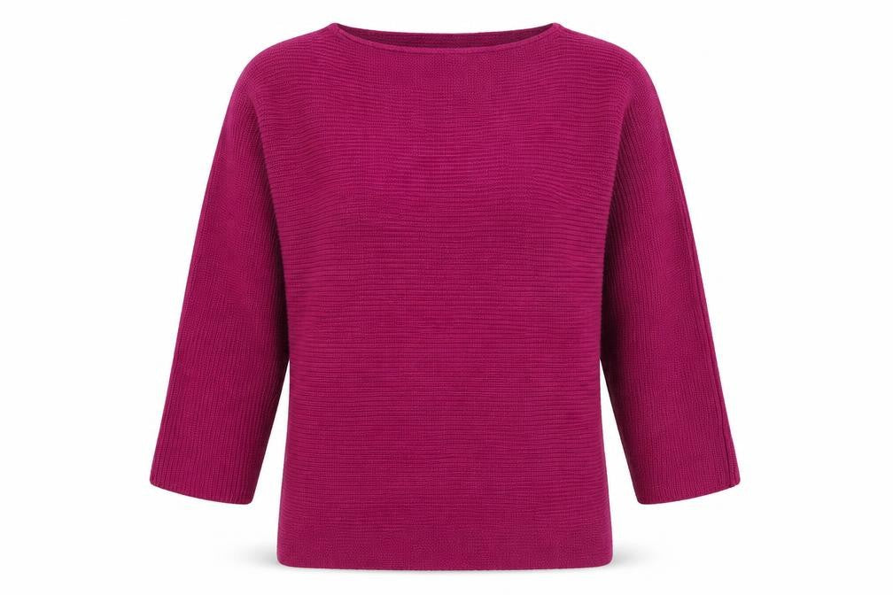 Front view of Marks & Spencer women’s purple jumper, size UK 12