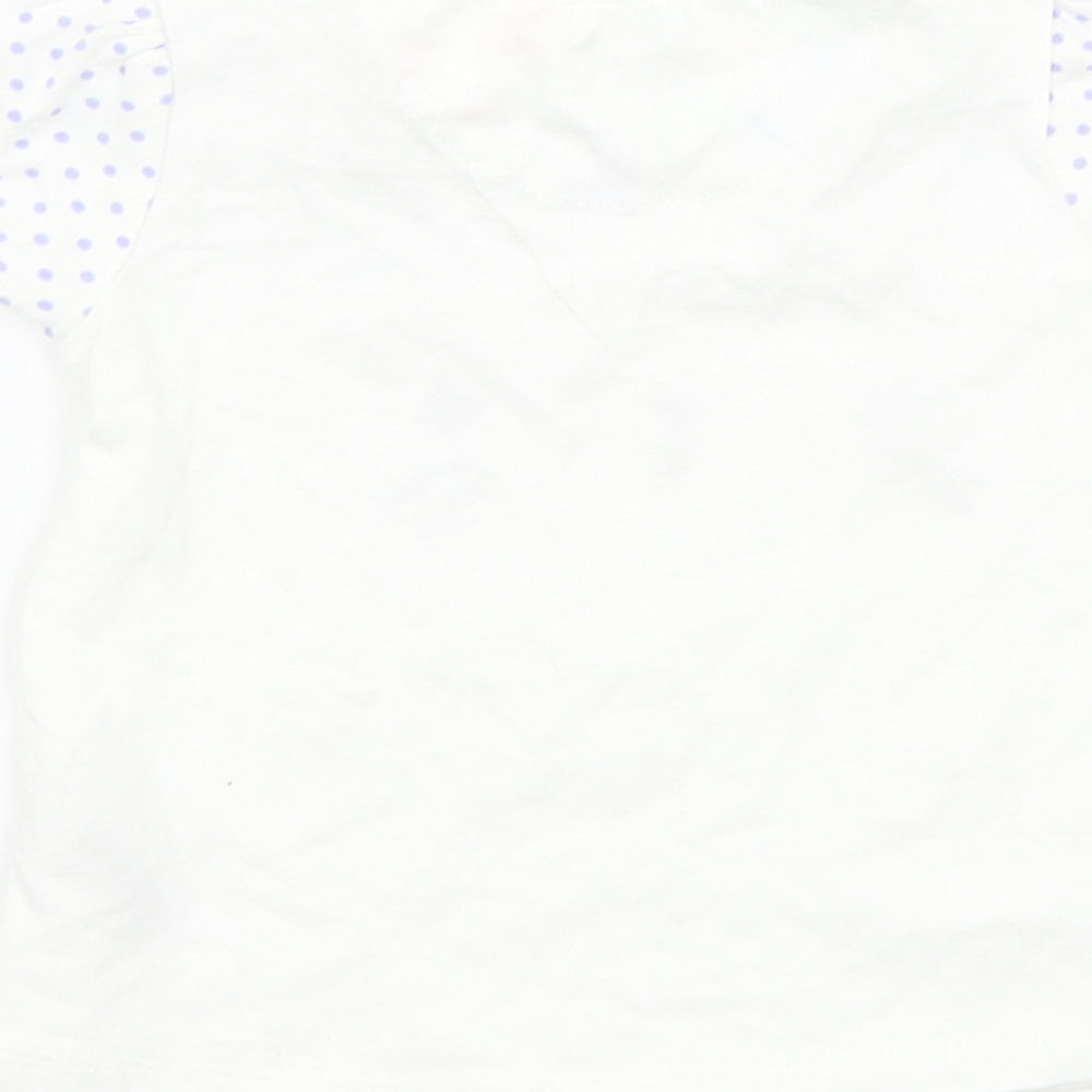 Nutmeg Girls White Polka Dot  Basic T-Shirt Size 6-9 Months  - rabbit