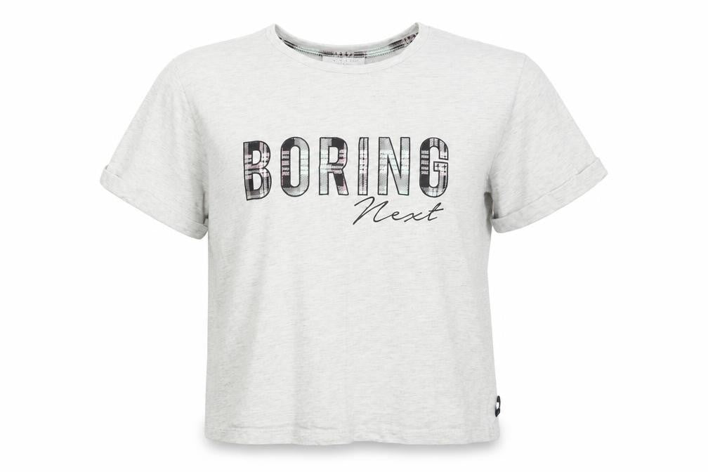 Front view of New Look girls’ grey top pyjama top, size L, - boring next