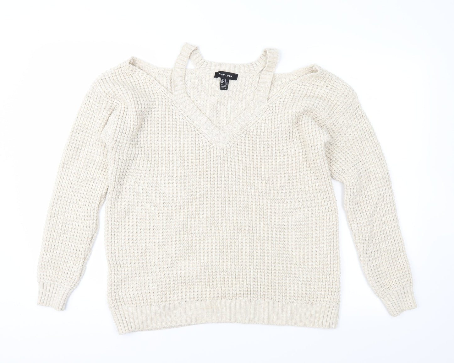 New Look Womens Beige  Knit Pullover Jumper Size S