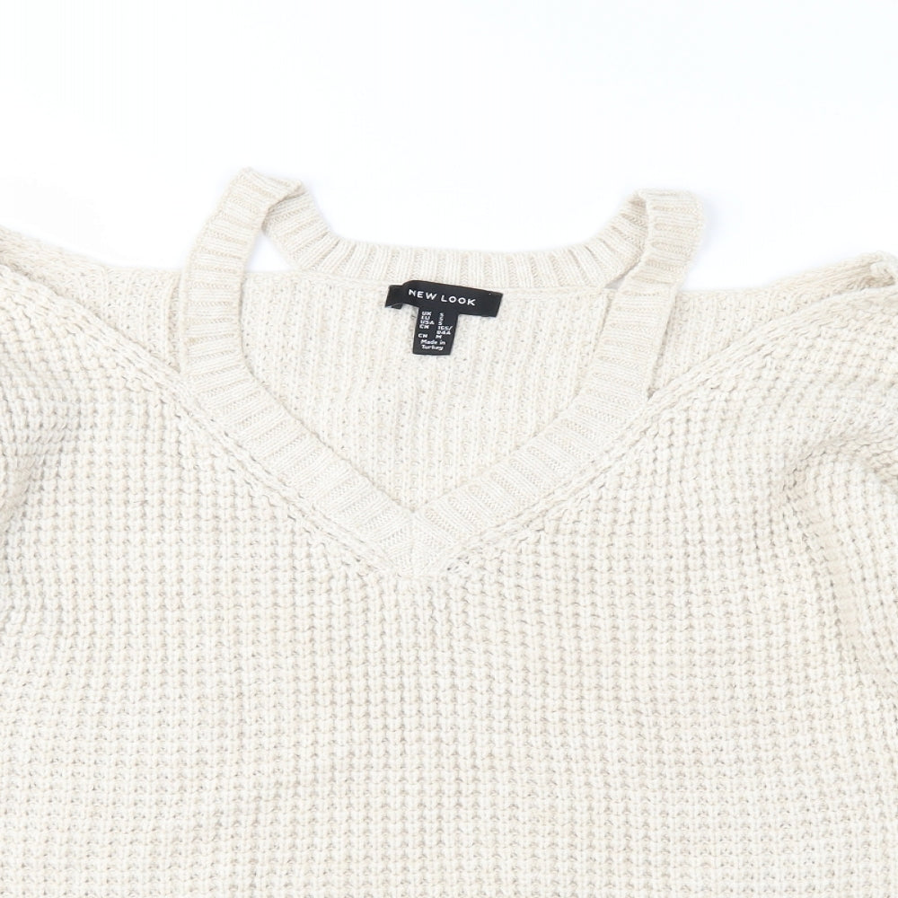 New Look Womens Beige  Knit Pullover Jumper Size S