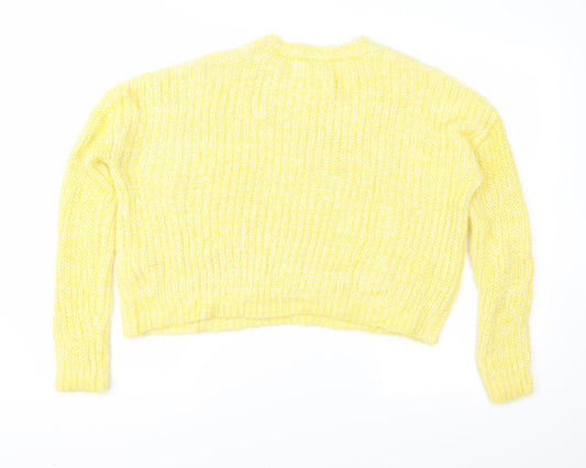 New Look Womens Yellow  Knit Pullover Jumper Size S