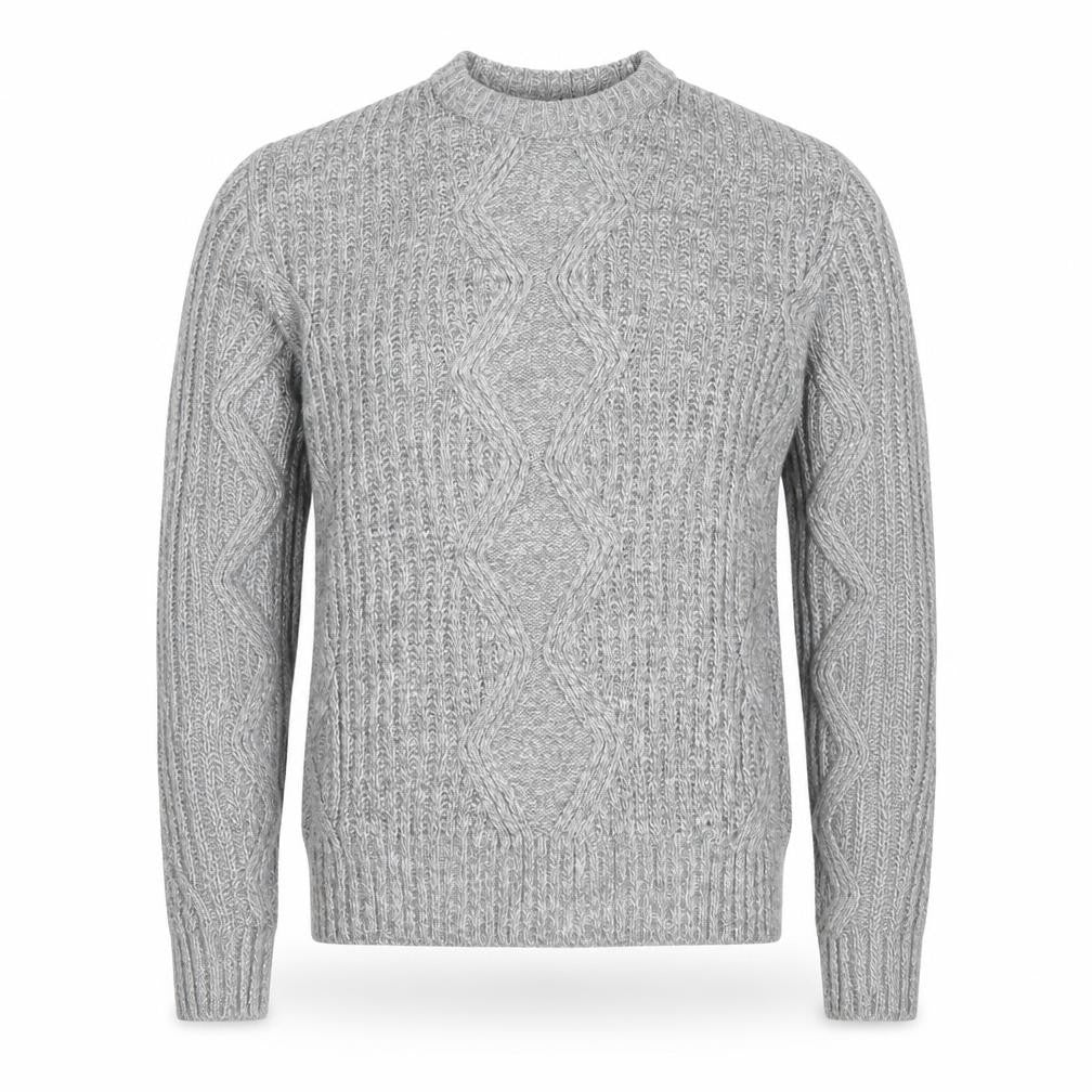 Front view of Topman men’s grey knit jumper, size S