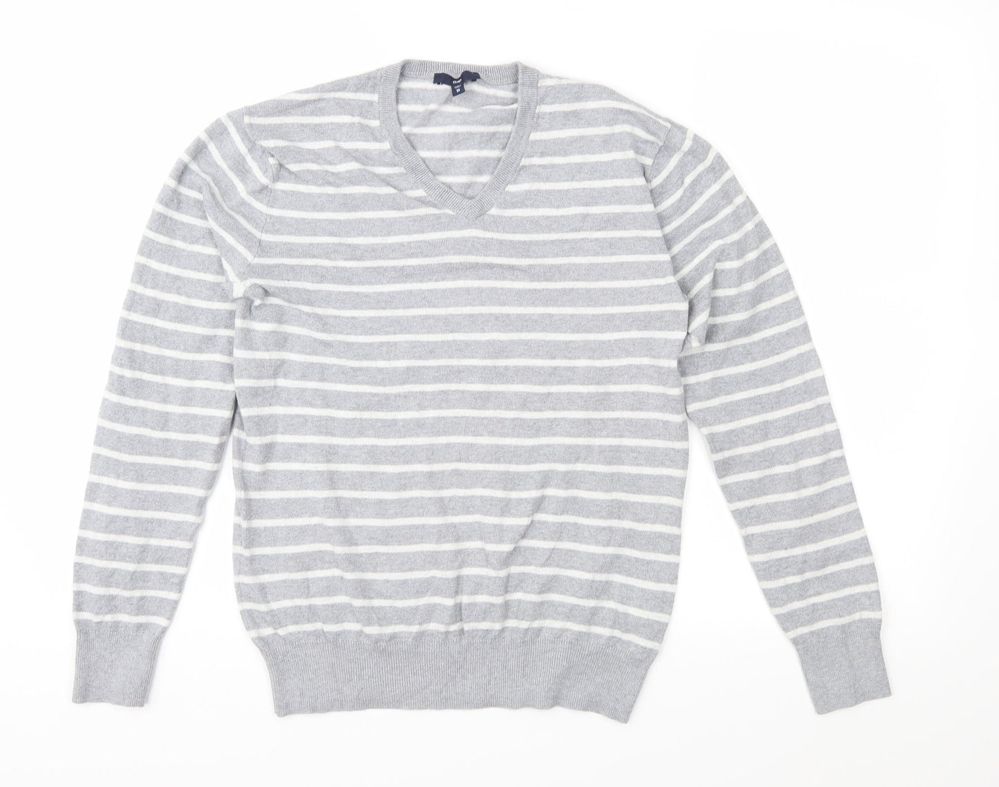 Gap Mens Grey Striped Knit Pullover Jumper Size XS
