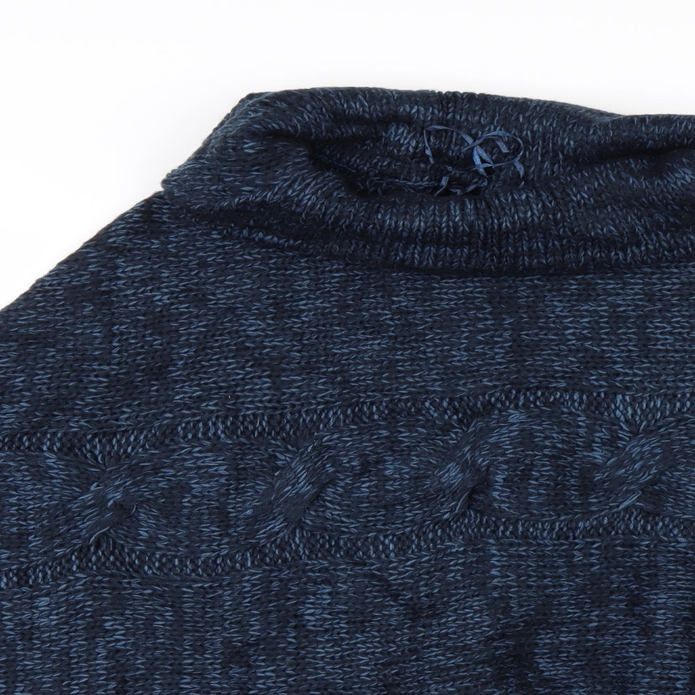 M&Co Womens Blue   Jacket Poncho Size L  - fringed poncho