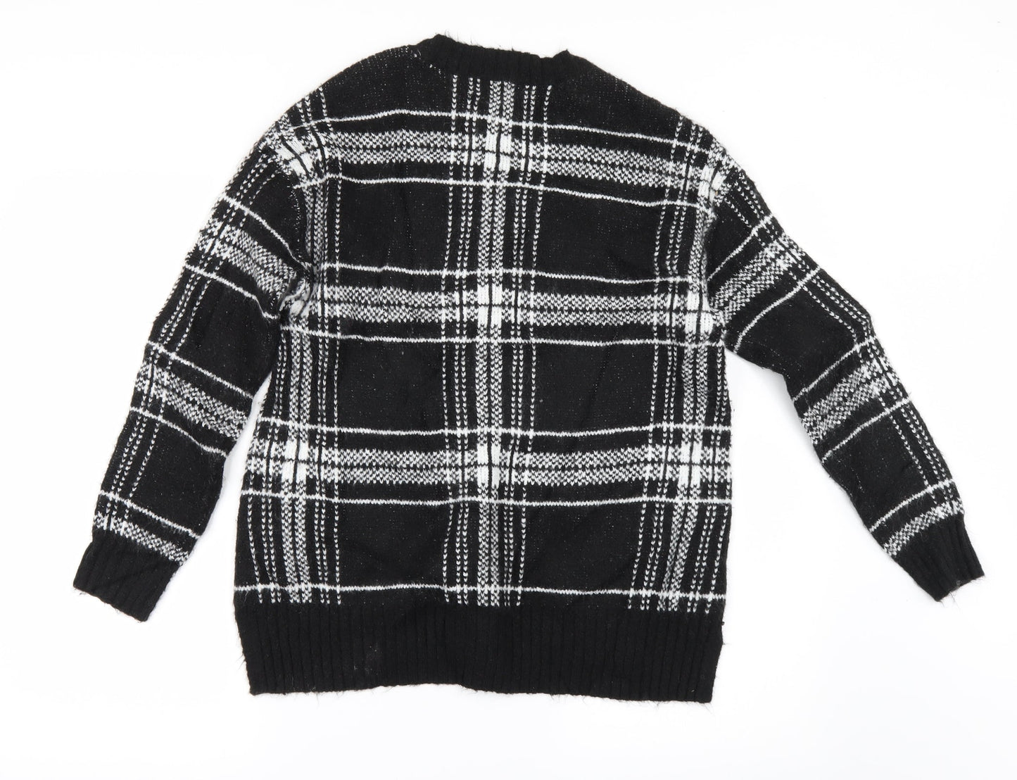 Marks and Spencer Womens Black Check  Pullover Jumper Size S