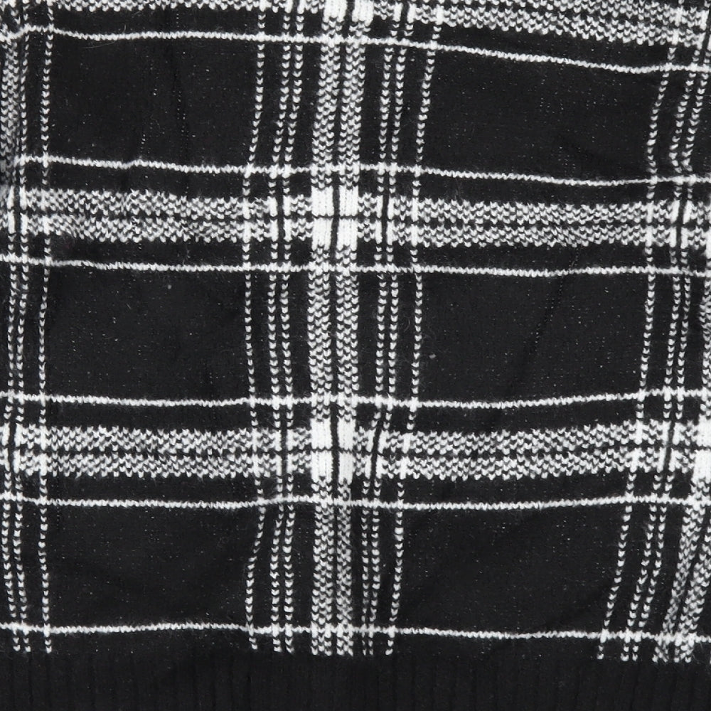 Marks and Spencer Womens Black Check  Pullover Jumper Size S