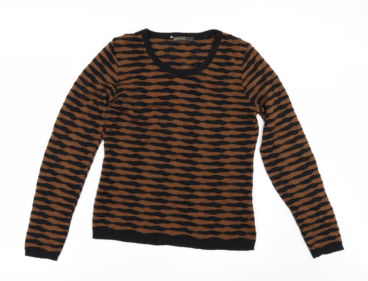 Supertrash Womens Gold Striped  Pullover Jumper Size M