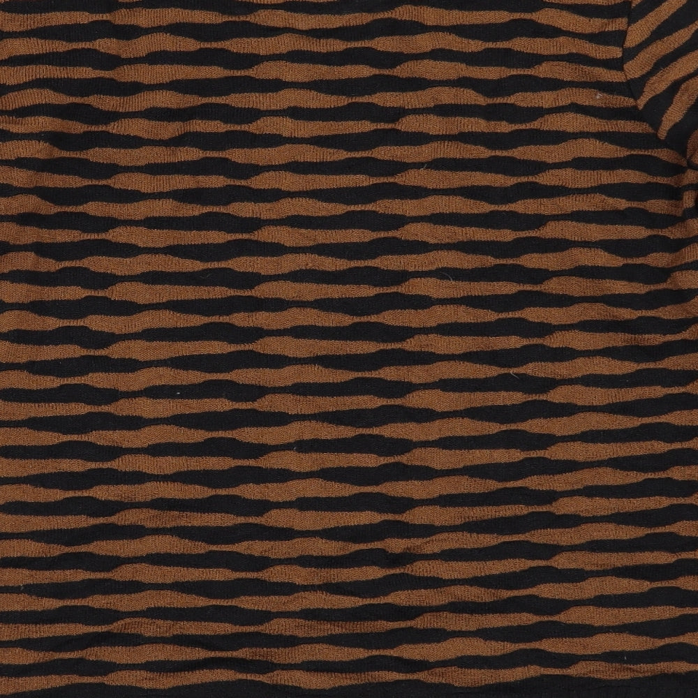 Supertrash Womens Gold Striped  Pullover Jumper Size M