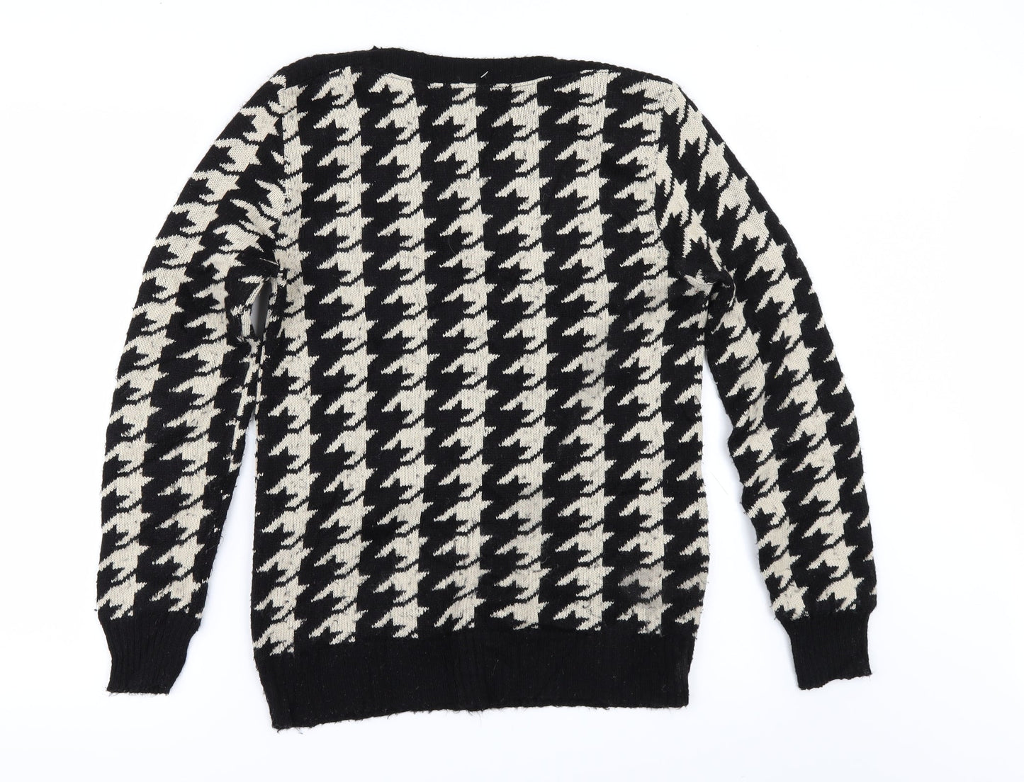 Louche Womens Black Check  Pullover Jumper Size 10
