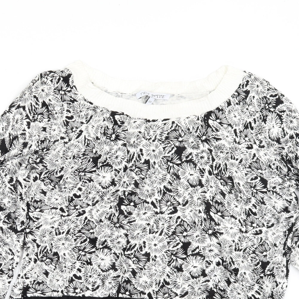 NEXT Womens Black Floral  Pullover Jumper Size 6