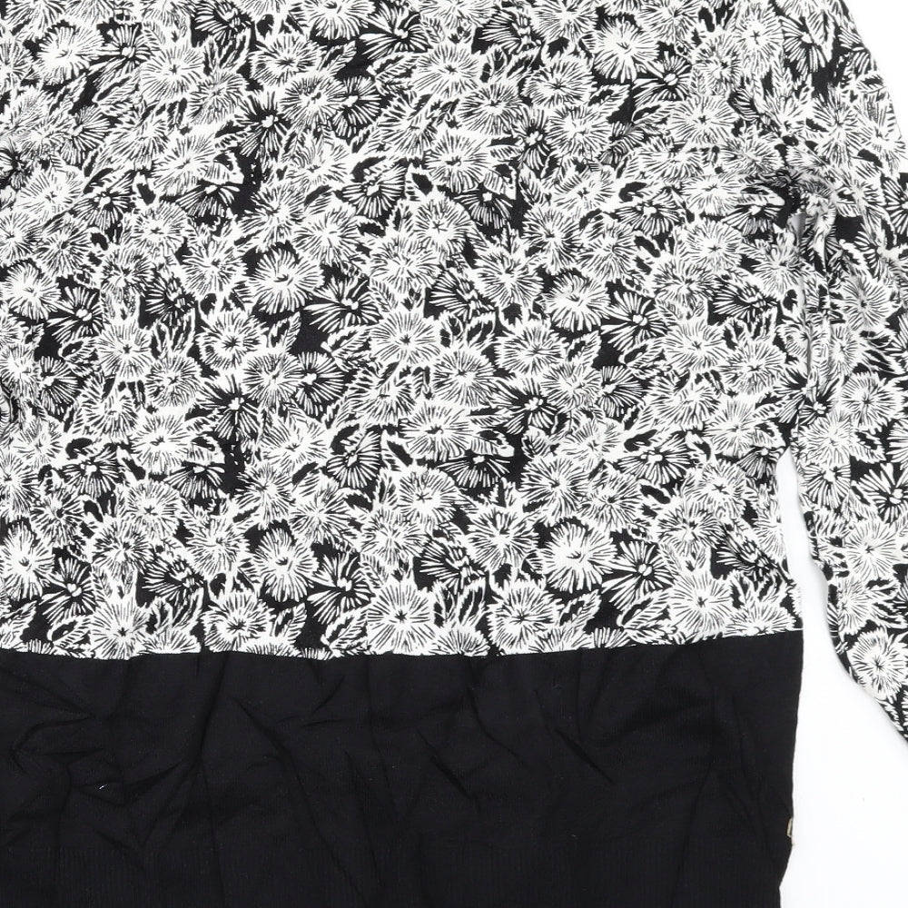 NEXT Womens Black Floral  Pullover Jumper Size 6