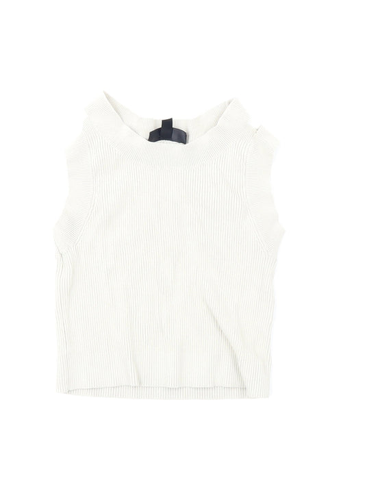 Topshop Womens Beige   Cropped Tank Size 6  - Cold Shoulder