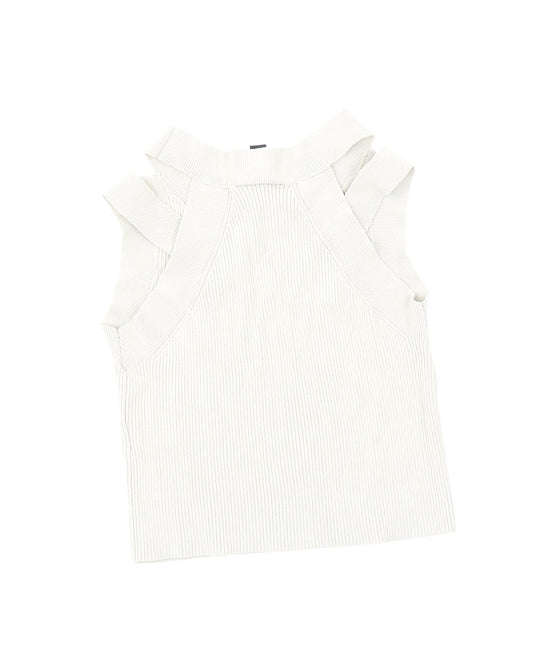 Topshop Womens Beige   Cropped Tank Size 6  - Cold Shoulder