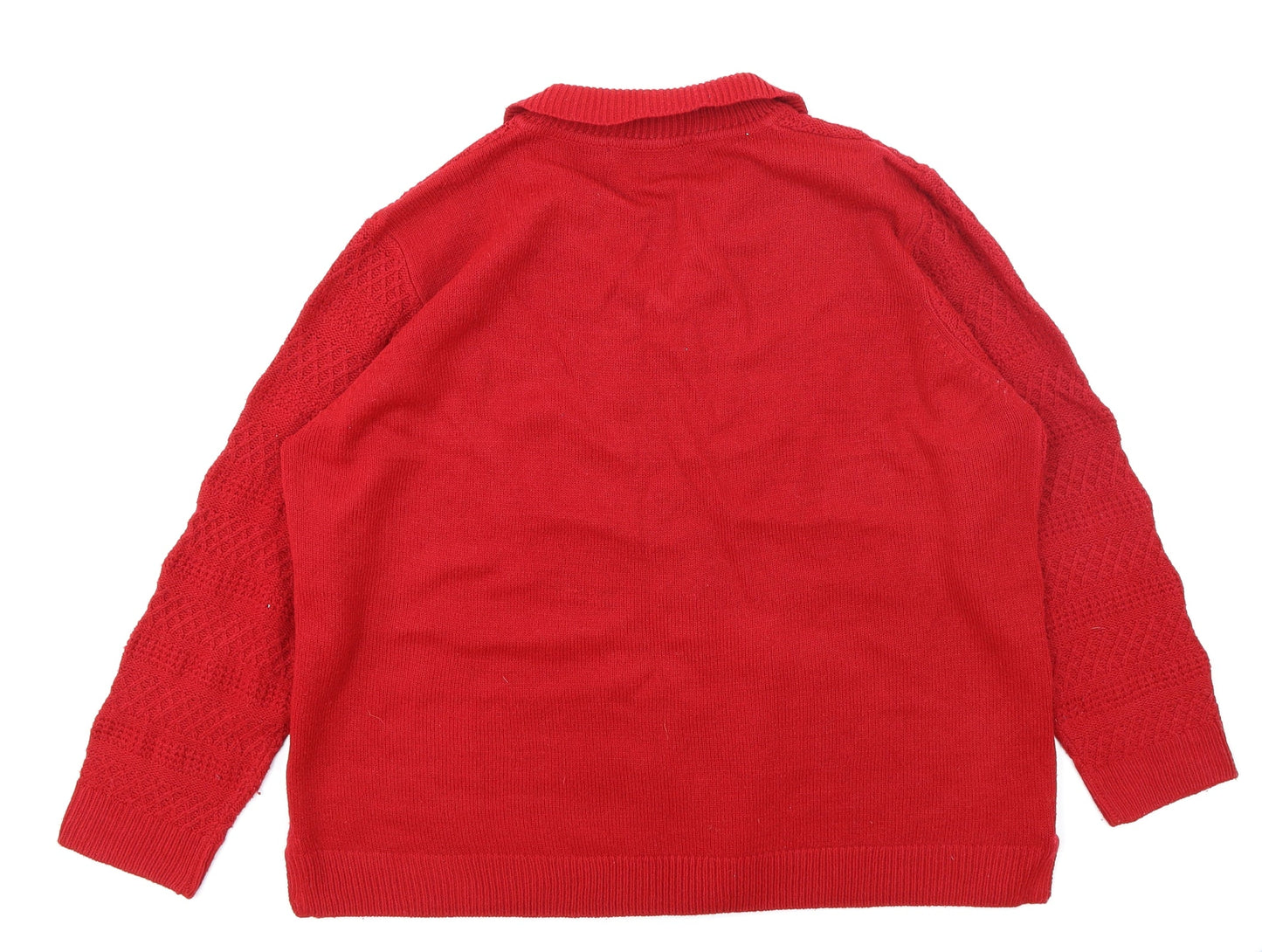 ISLE  Womens Red  Knit Pullover Jumper Size XL