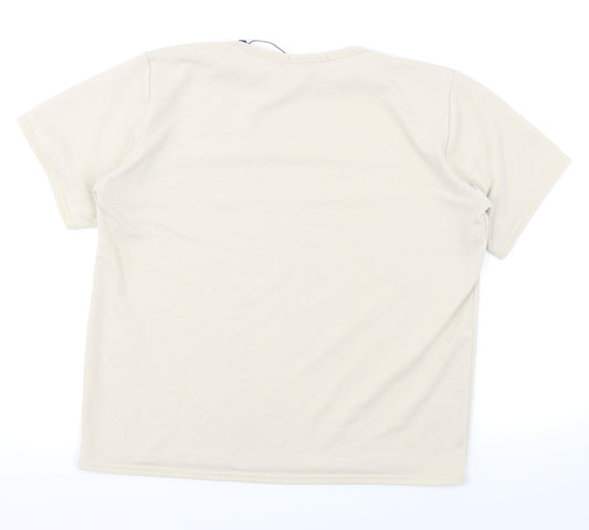 I SAW IT FIRST Womens Beige   Basic T-Shirt Size 12