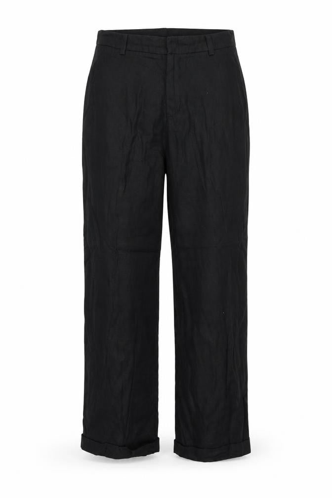 Front view of Preworn women’s beige trousers, size UK 30, in, 30-inch leg