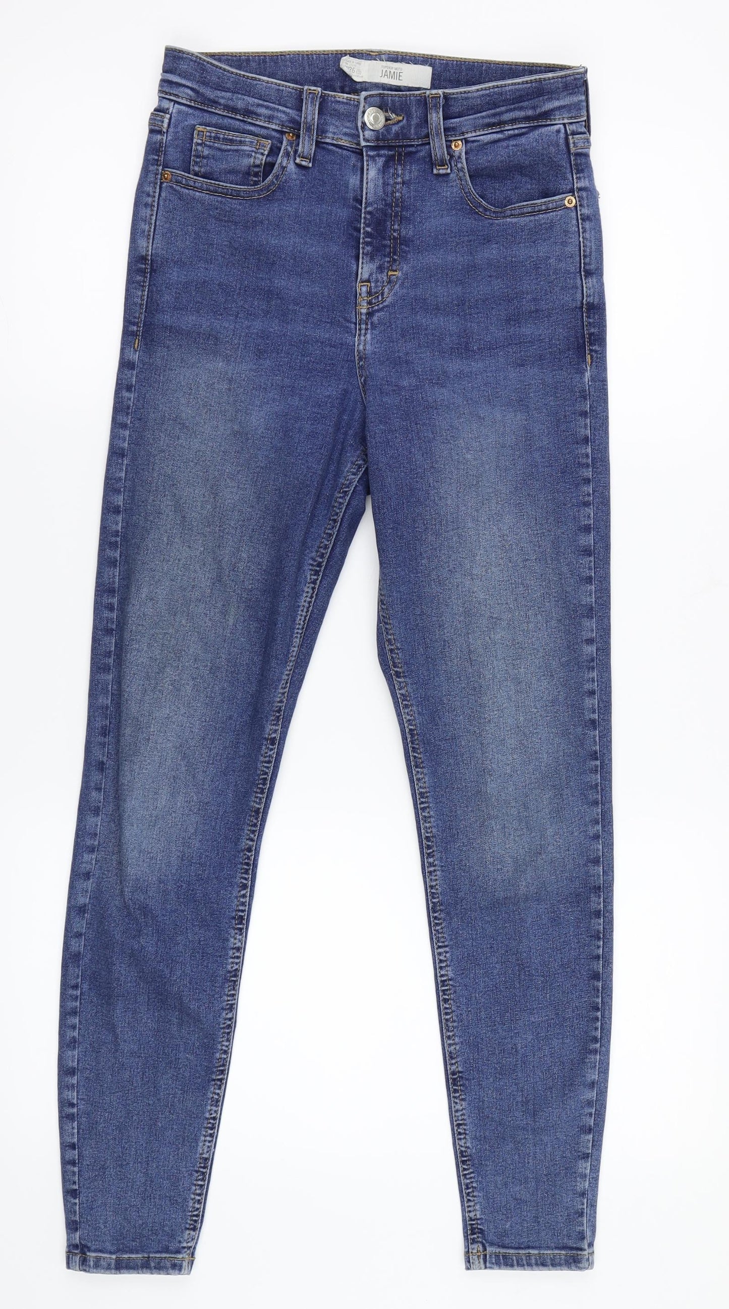 Topshop Mens Blue  Denim Skinny Jeans Size 26 L26 in
