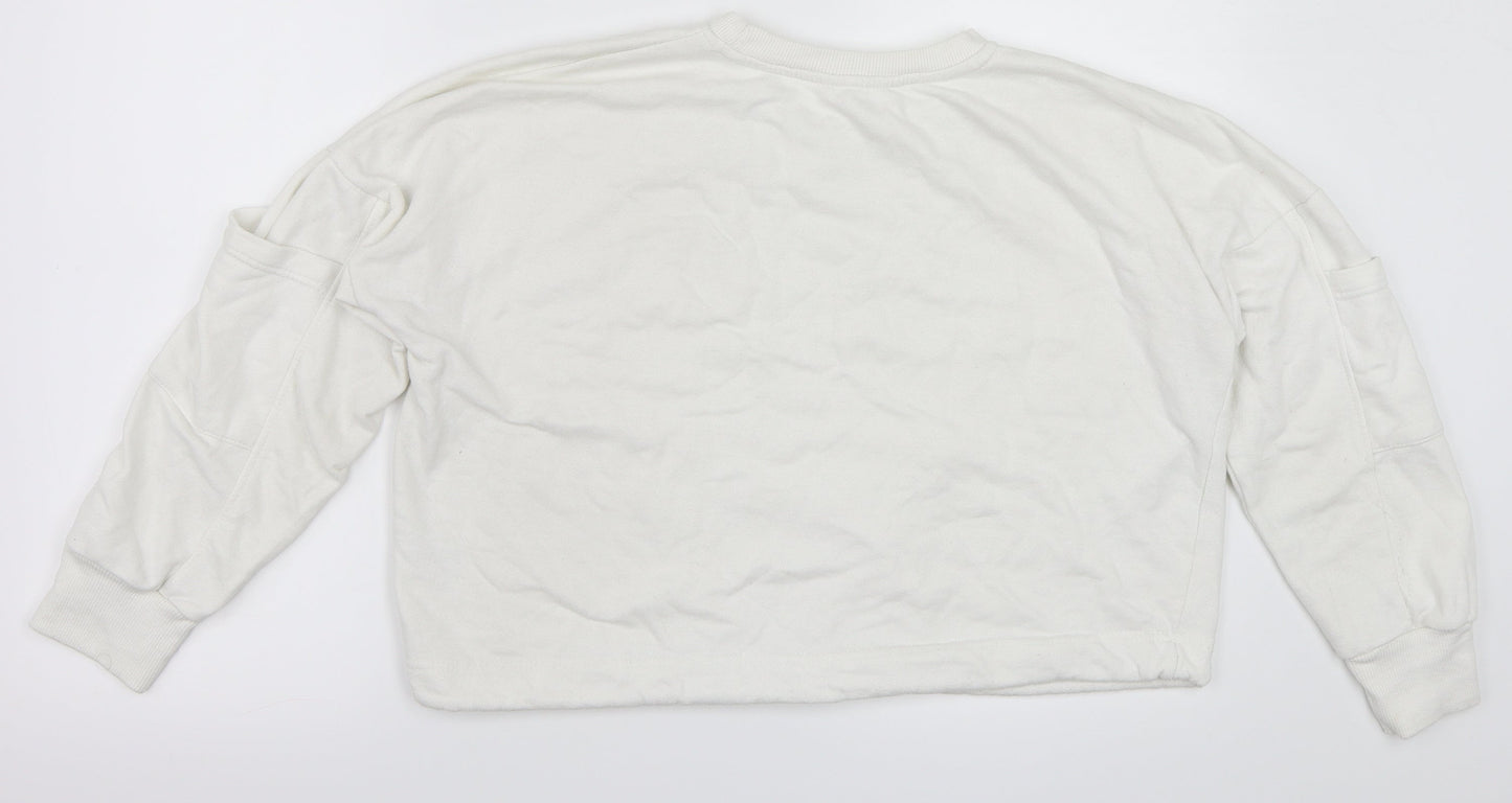 Pep & Co Womens White   Pullover Sweatshirt Size 10
