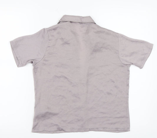 Secret Possessions Womens Grey   Basic Button-Up Size 4