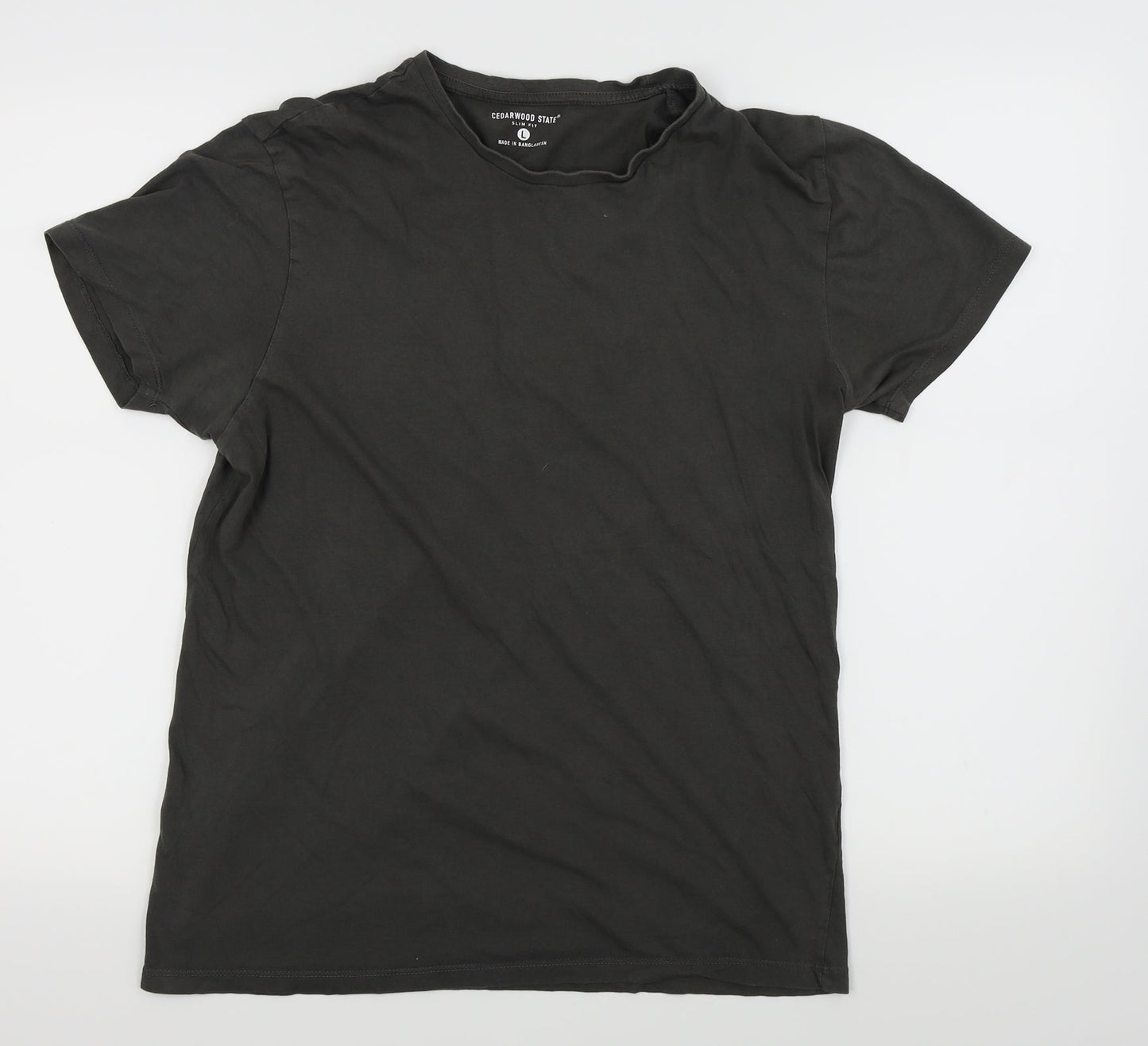 Cedar Wood State Mens Green    T-Shirt Size L