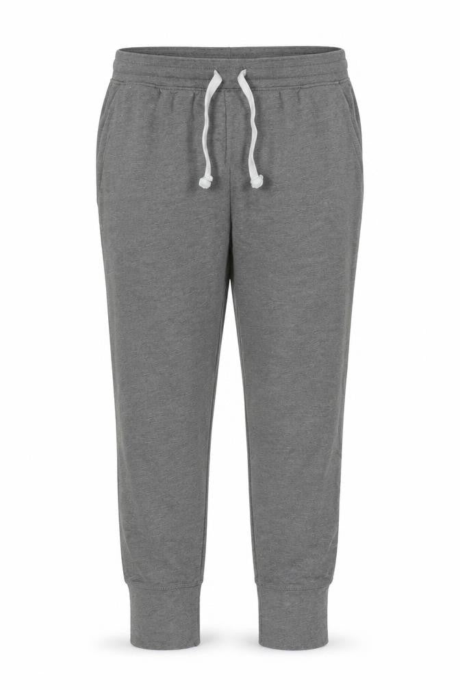 Front view of kaibi women’s grey jogger trousers, size XL, 26-inch leg