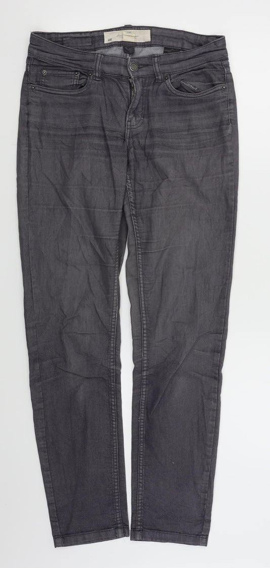 H&M Womens Grey   Skinny Jeans Size 8 L29 in