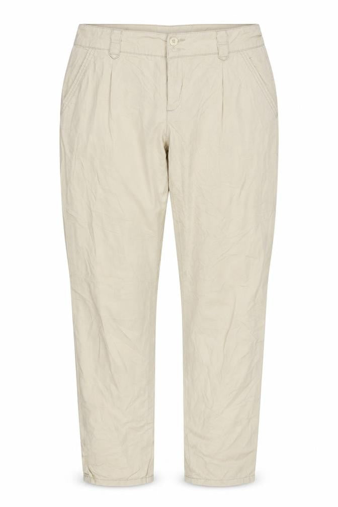 Front view of Veromoda women’s beige chino trousers, size UK 12, 29-inch leg