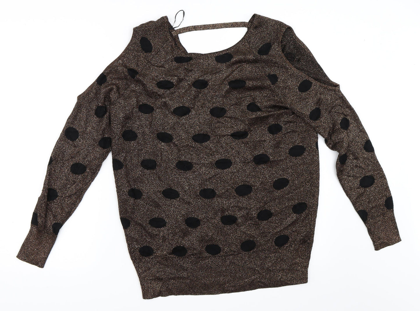 Matalan Womens Brown   Pullover Jumper Size 14  - Cut Out Shoulders